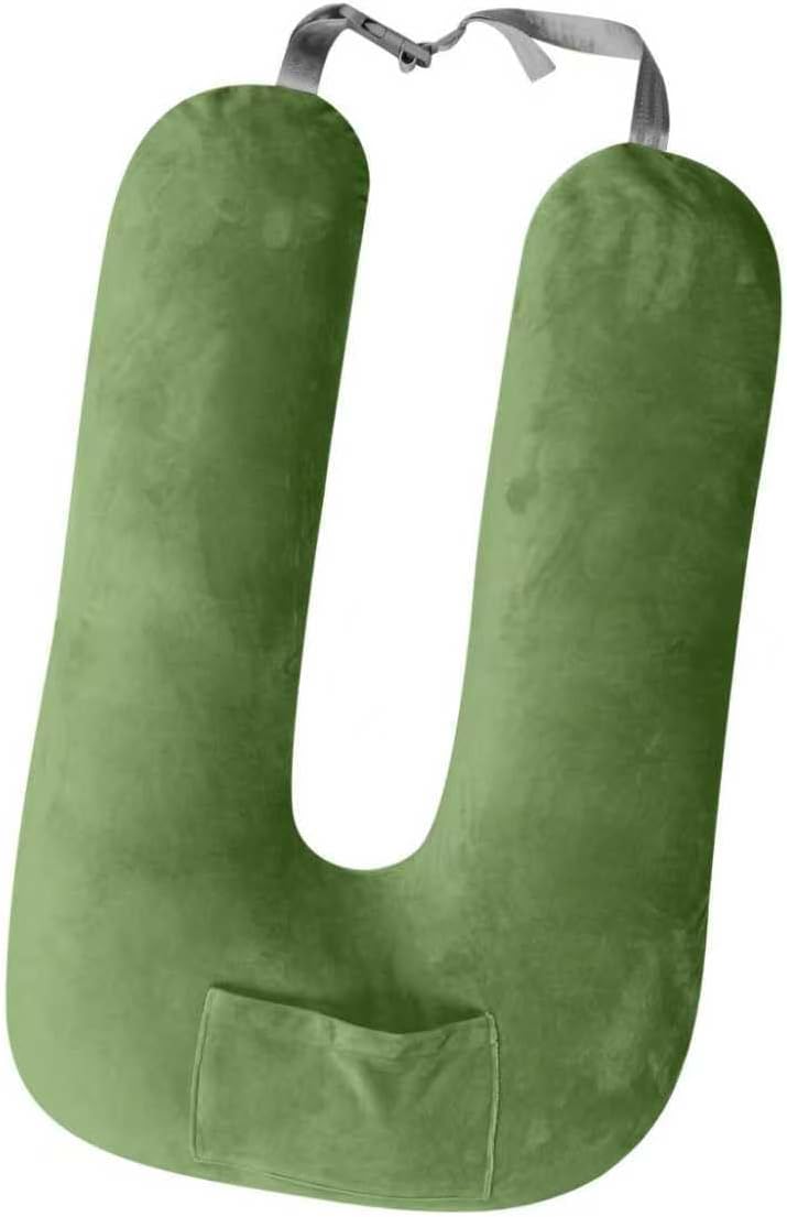 Cococu Travel Pillow, Car Pillow for Kids and Adults-Neck & Body Support，car Sleeping Pillow，Road Trip Essentials，Removable and Washable Covers，Skin-Friendly（Green） - Image 1